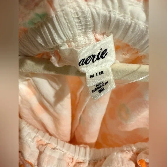Aerie Floral Pink Orange and White Skirt with Liner Side Ties size M - Picture 5 of 6